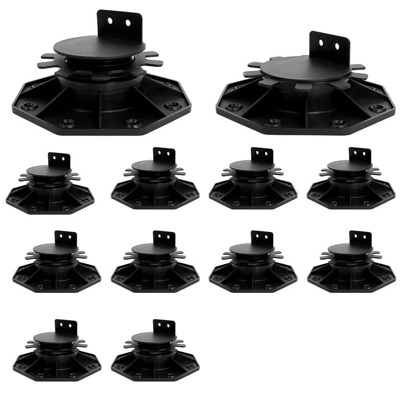 MCCKLE 12Pack Adjustable Deck Support Pedestal Paver, Deck Blocks Deck Foundation Base Support Height Adjustment Raising from 1-3/16" to 2-3/8" by - Image 1